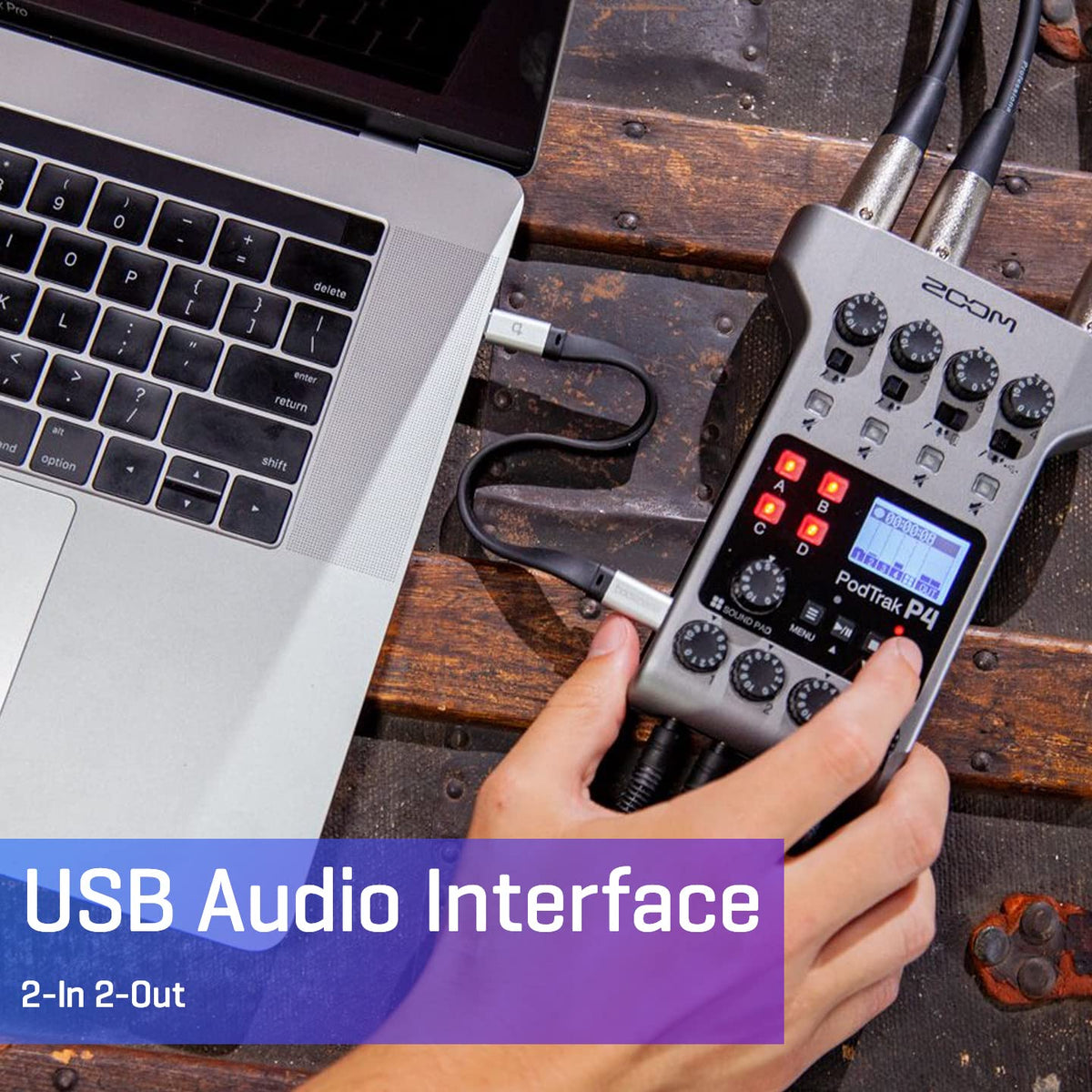 Podcast Recorder with 4 XLR Mic Inputs F23969