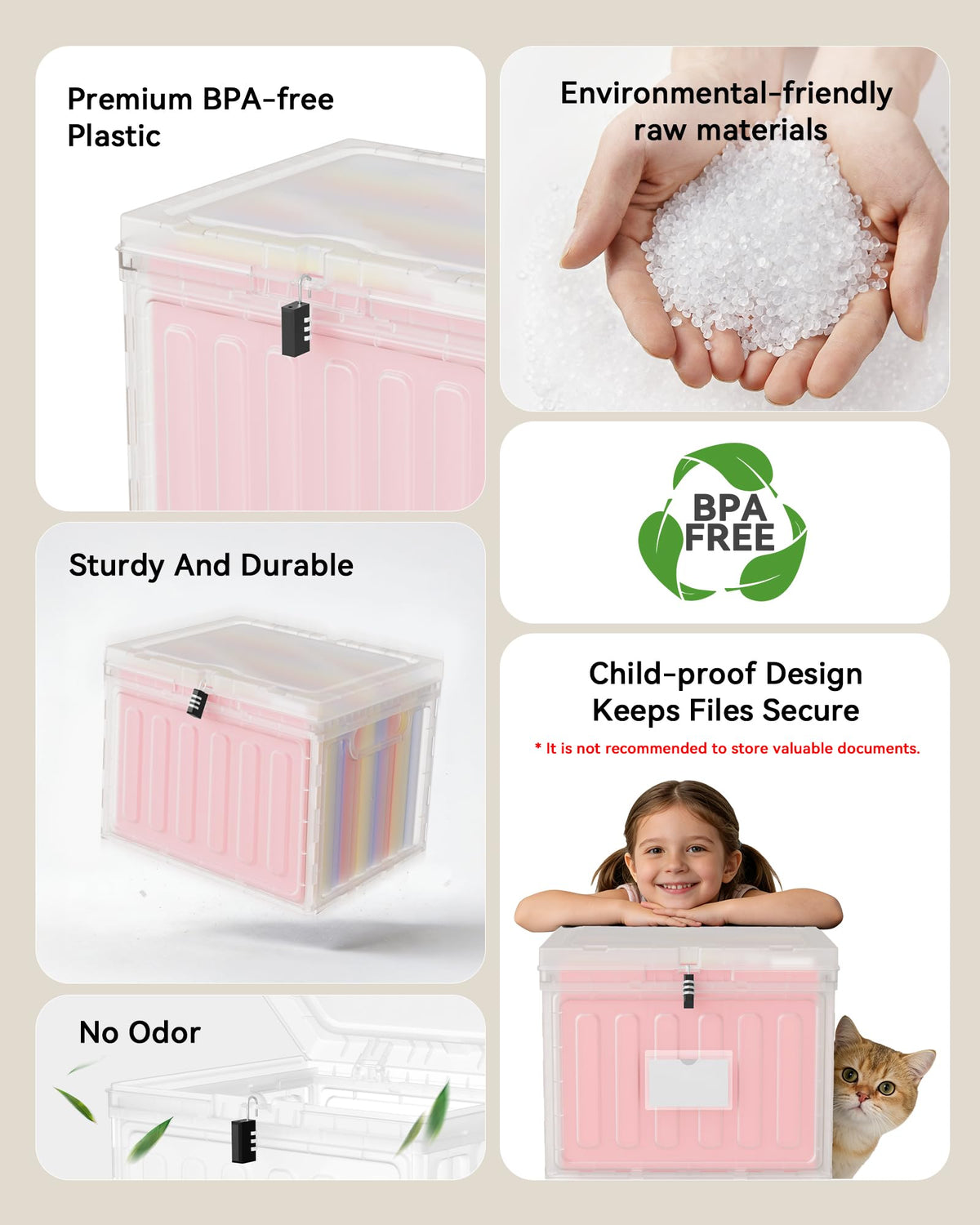 2 Drawer Plastic File Cabinet M5482