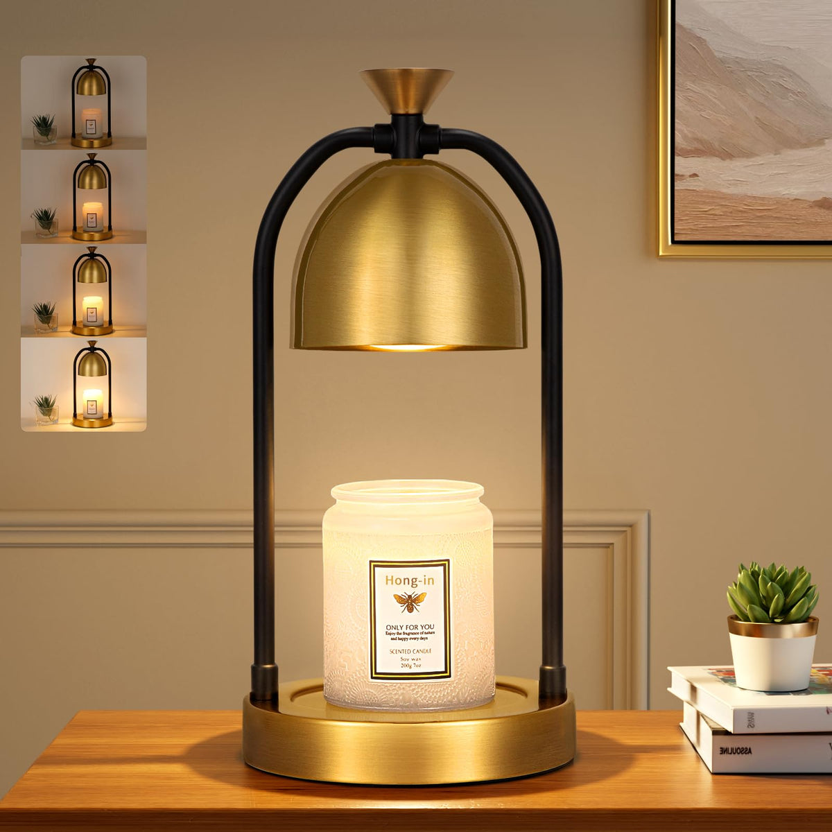 Gold Candle Warmer Lamp with Timer Z5854