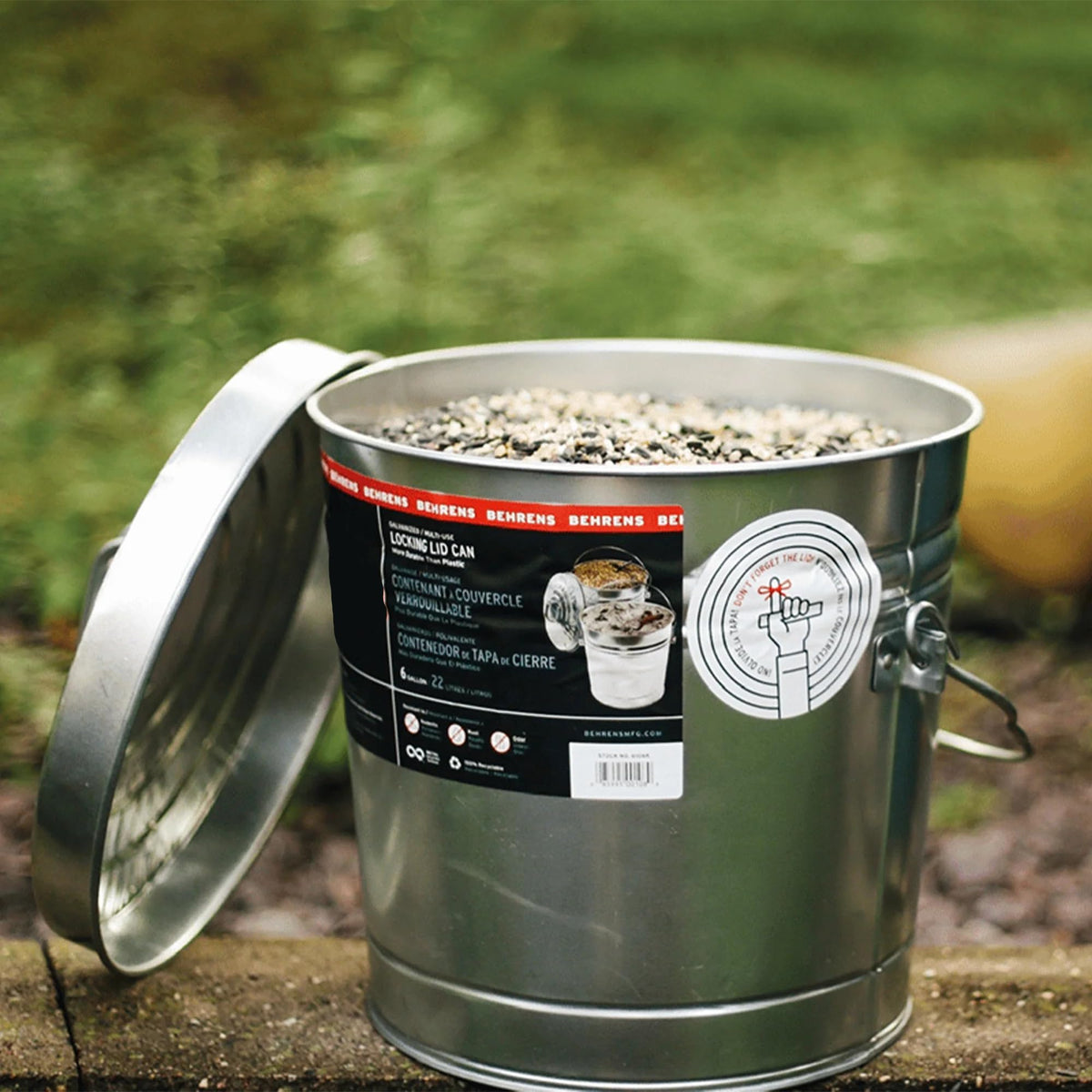 Galvanized Steel 6 Gallon Airtight Storage Jar V97532