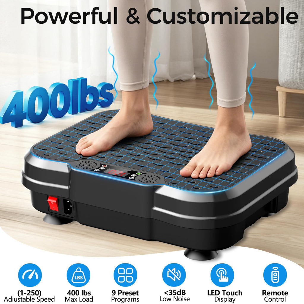 Vibration Plate Exercise Machine with Resistance Bands M483752