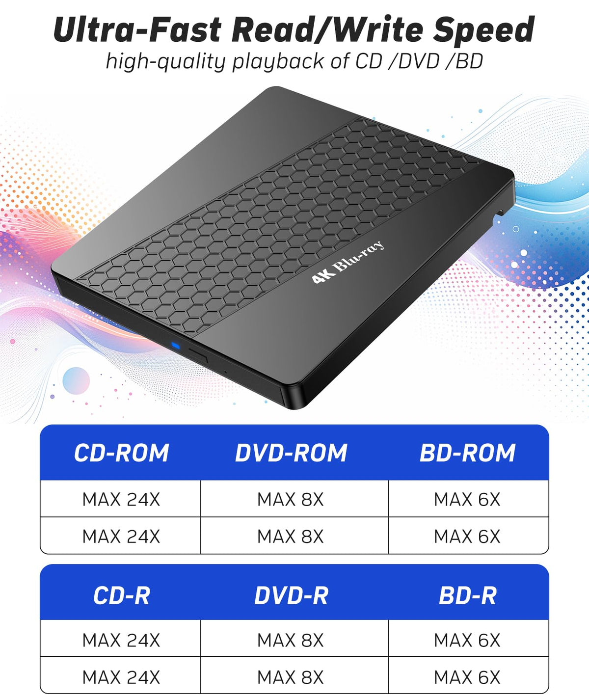 4k Blu Ray Drive with Carry Case R4073