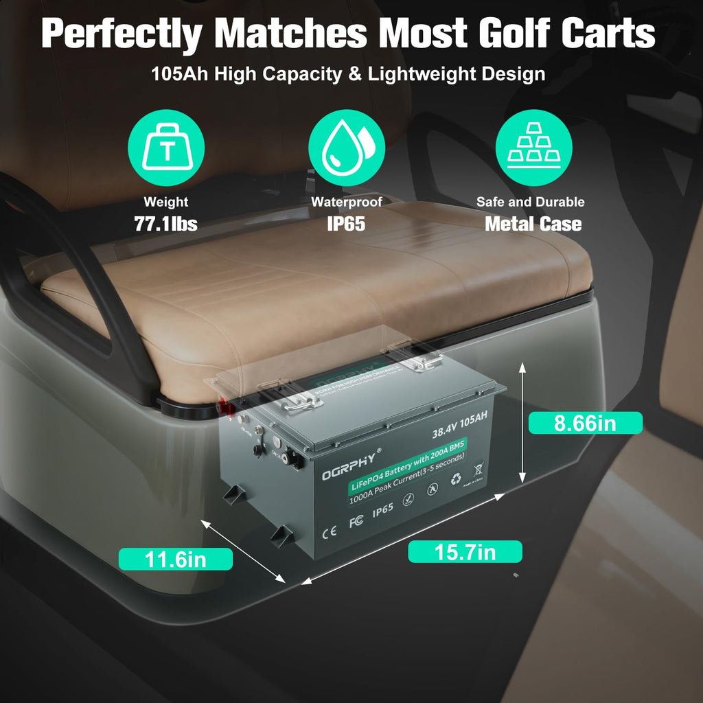 36V 105Ah Lithium Golf Cart Battery Kit with Charger H37774