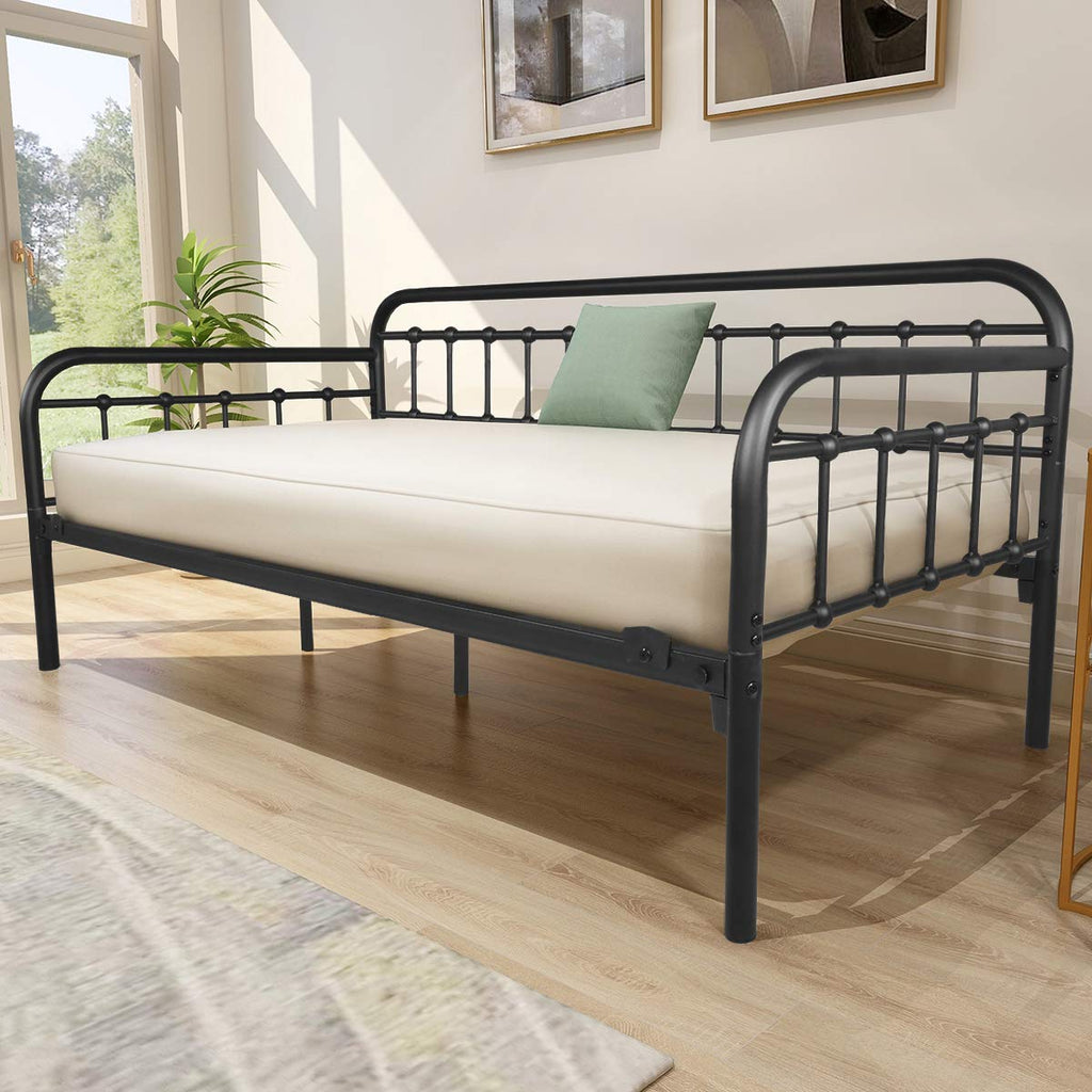 Metal Daybed Frame Twin Day Bed Black Z9666