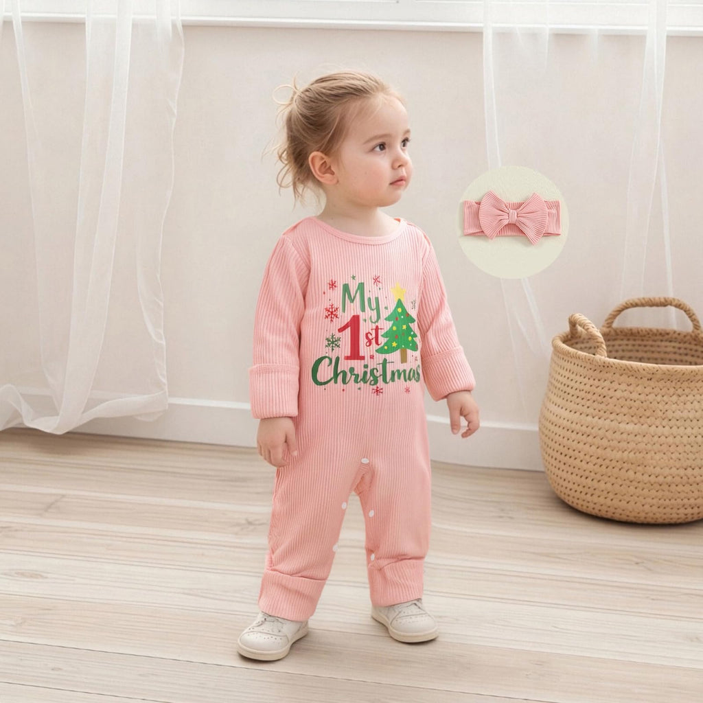 Christmas Tree Long Sleeve Romper Jumpsuit A9546