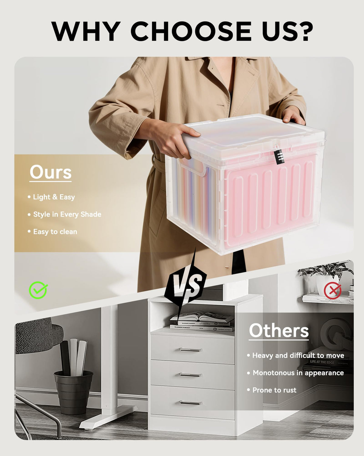 2 Drawer Plastic File Cabinet M5482