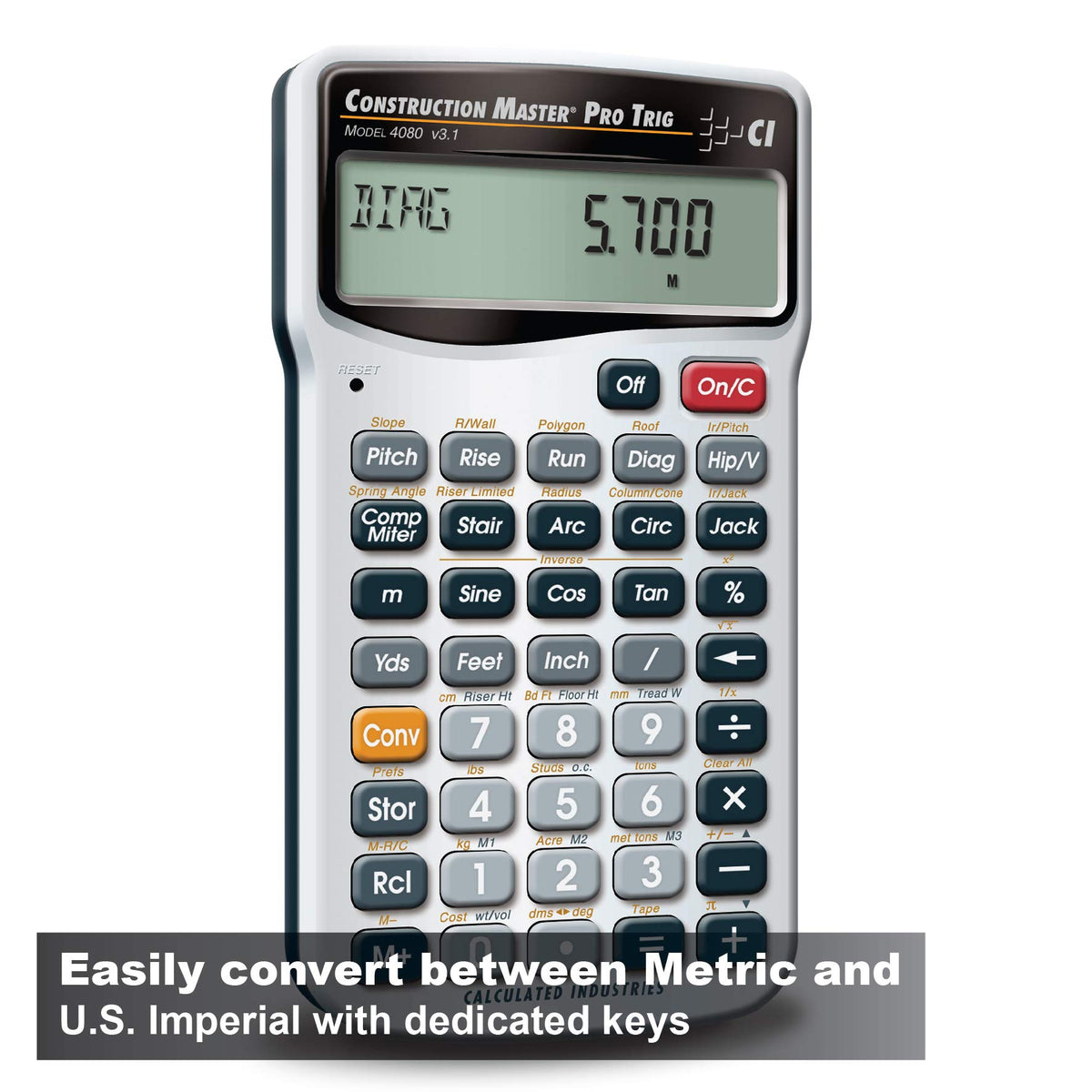 Construction Master Pro Trig Feet-Inch-Fraction Calculator J173