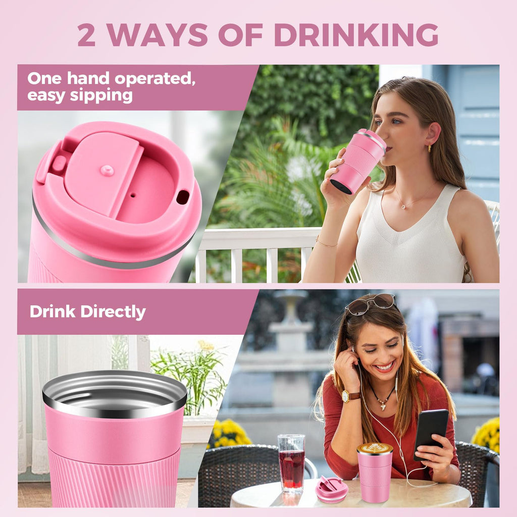 13 oz Stainless Steel Insulated Travel Coffee Mug 2 Pack L254595