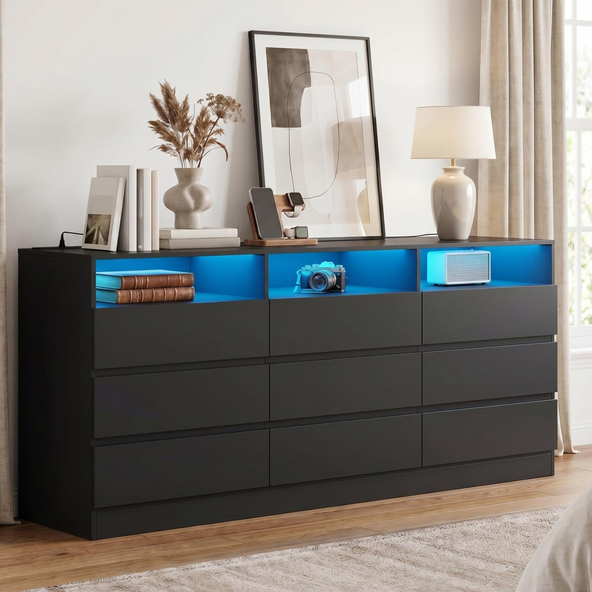 Black 9-Drawer Dresser G845553