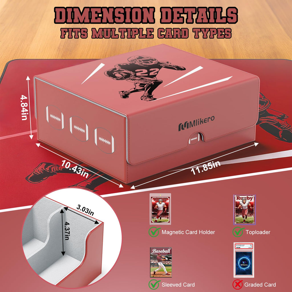 Football Card Storage Box with Magnetic Closure U5074