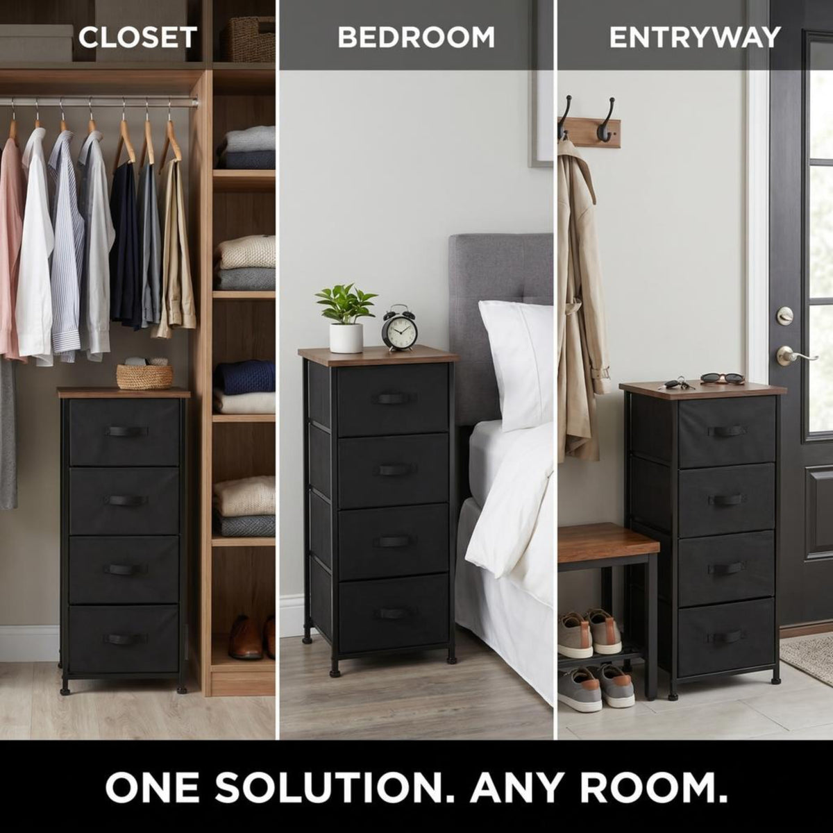 4 Drawer Fabric Storage Tower with Steel Frame G701