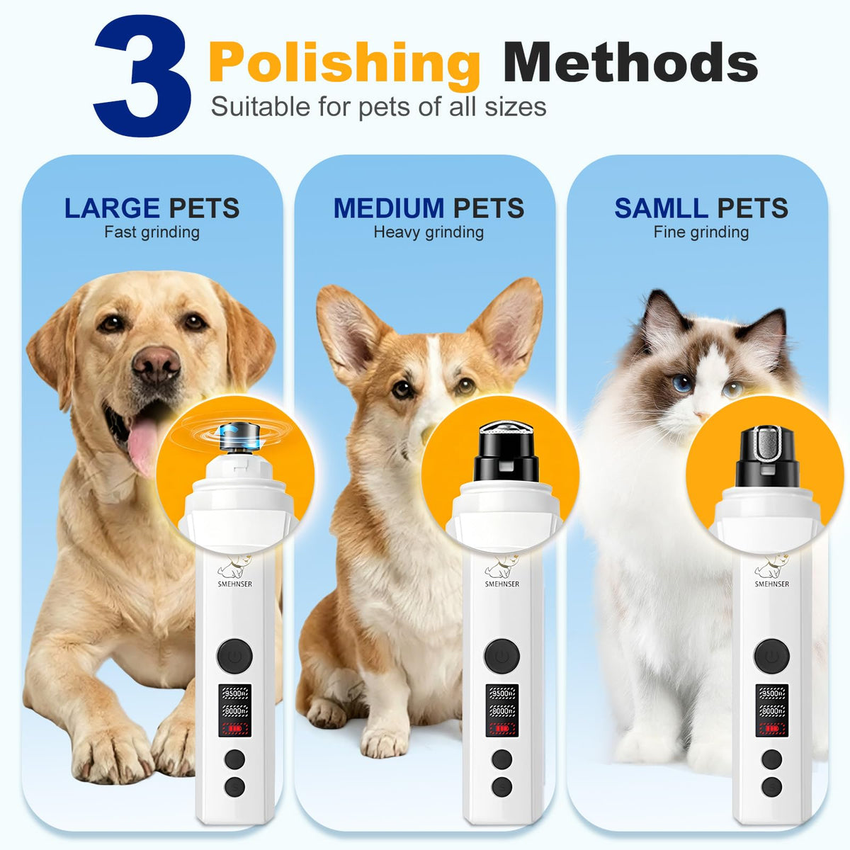 White 2-Speed USB Rechargeable Dog Nail Grinder M580219