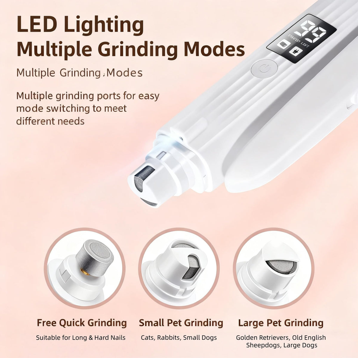2-in-1 Dog Cat Nail Clipper Grinder with LED Light U572589