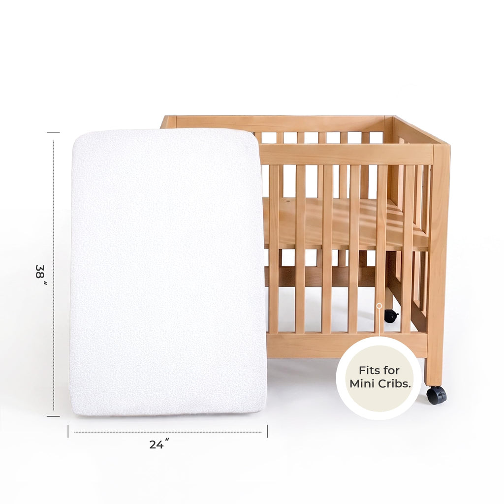Mini Crib Mattress 2-Stage Firmness 38x24x4 Inch H694948