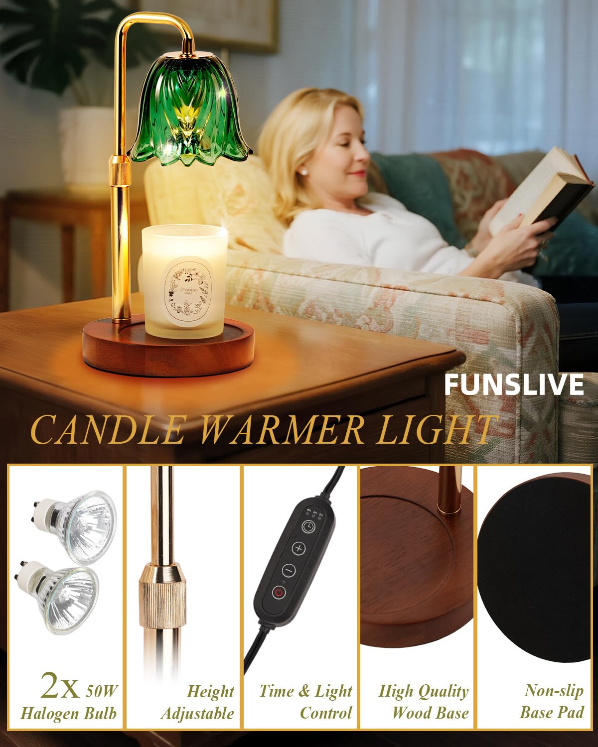 Dimmable Candle Warmer Lamp with Timer E1696