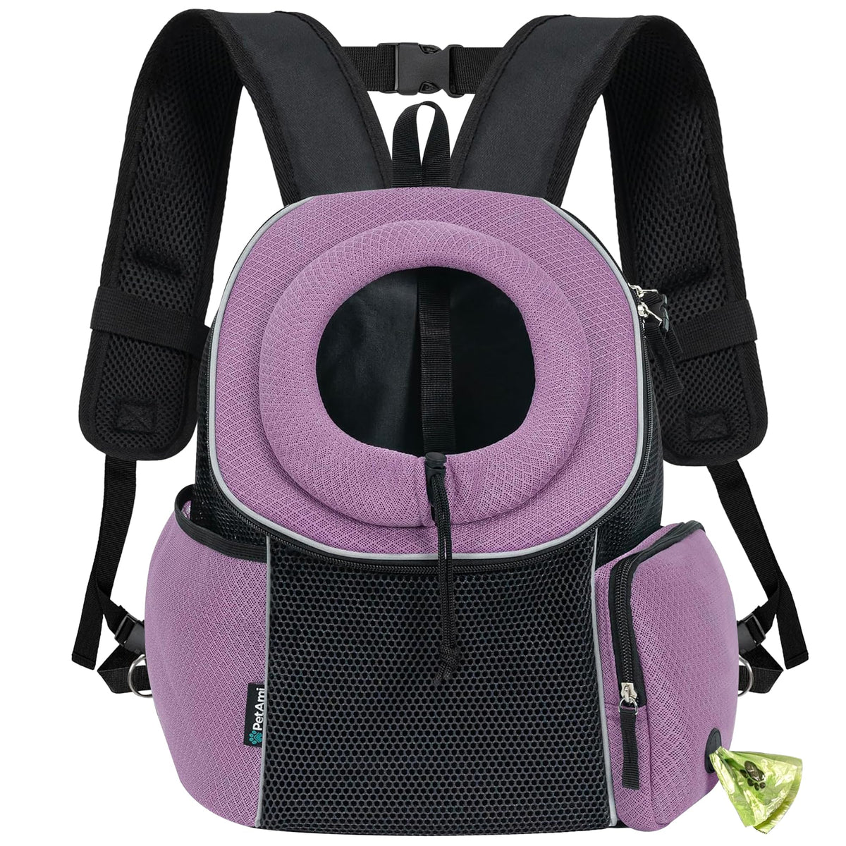 Hands Free Front Pet Carrier Backpack, 10 lbs, Purple F557193