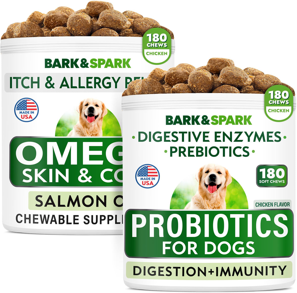 Dog Probiotics Chews + Omega 3 Bundle L3173