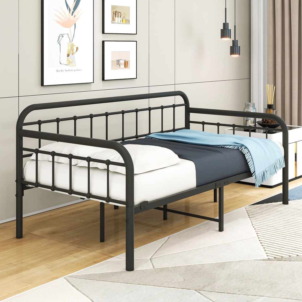 Metal Daybed Frame Twin Day Bed Black Z9666