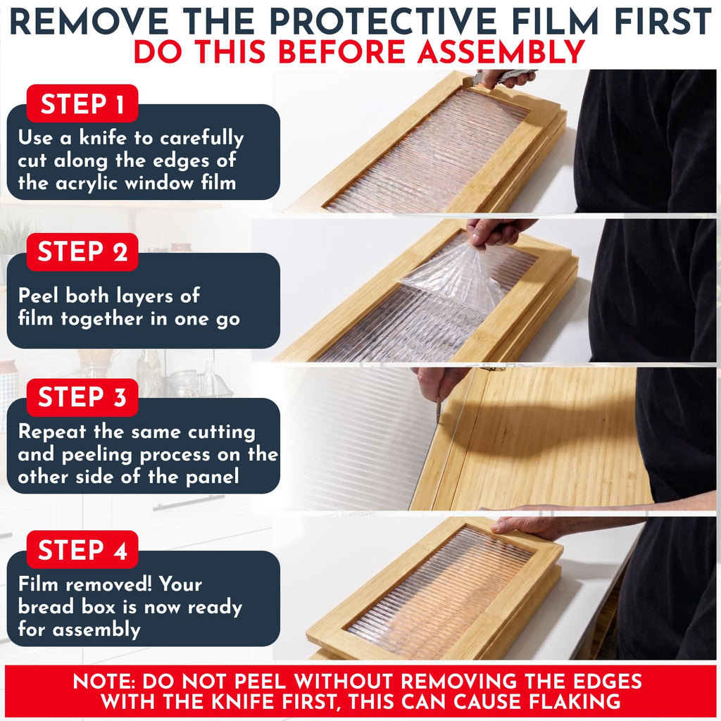 Bamboo Bread Box with Acrylic Window B660