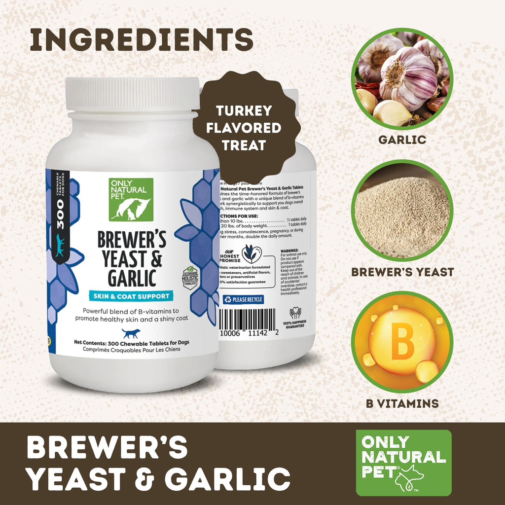 Brewer's Yeast & Garlic Chewables 300 Count Tablet 3 Pack E706784
