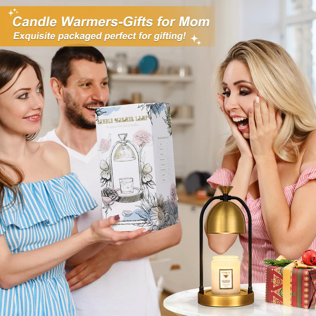 Gold Candle Warmer Lamp with Timer Z5854
