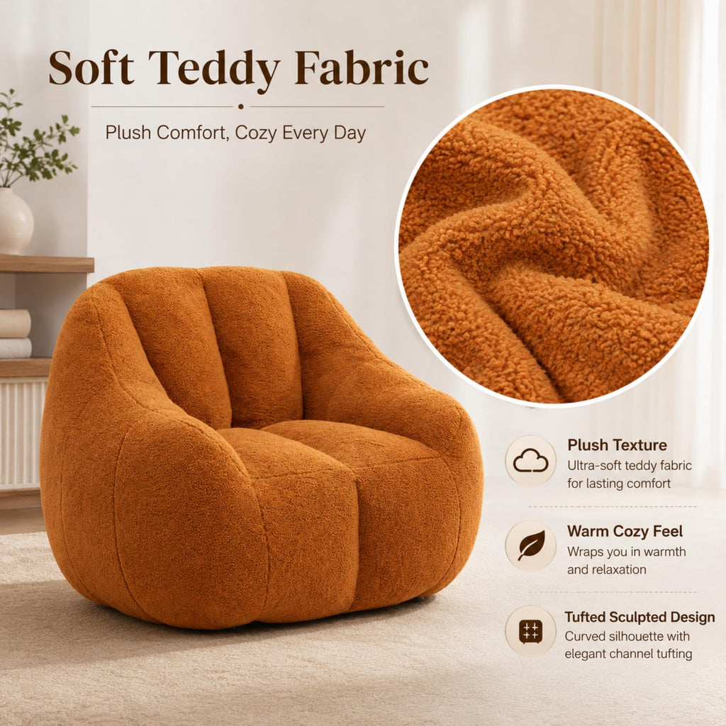 Yellow Memory Foam Bean Bag Chair E783
