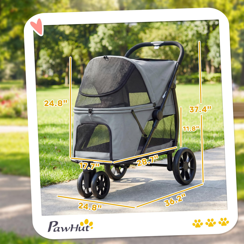 3 Wheel Pet Stroller up to 44 lbs Gray U904