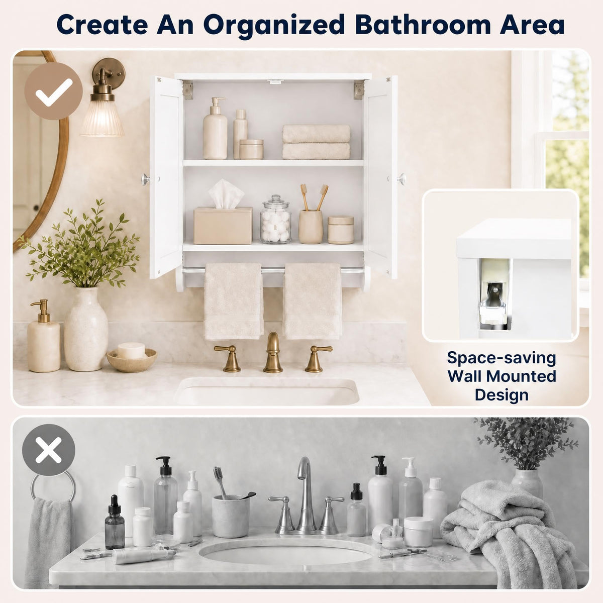 Wall Mounted Bathroom Cabinet V3598