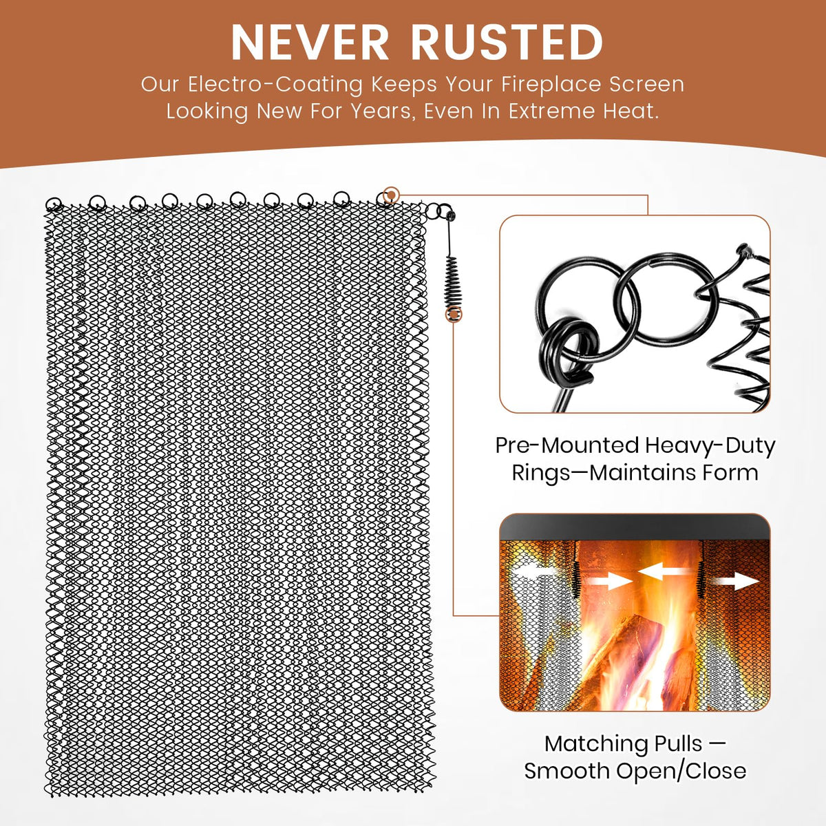 26x24 Inch 2 Pcs Fireplace Screen Mesh O8367