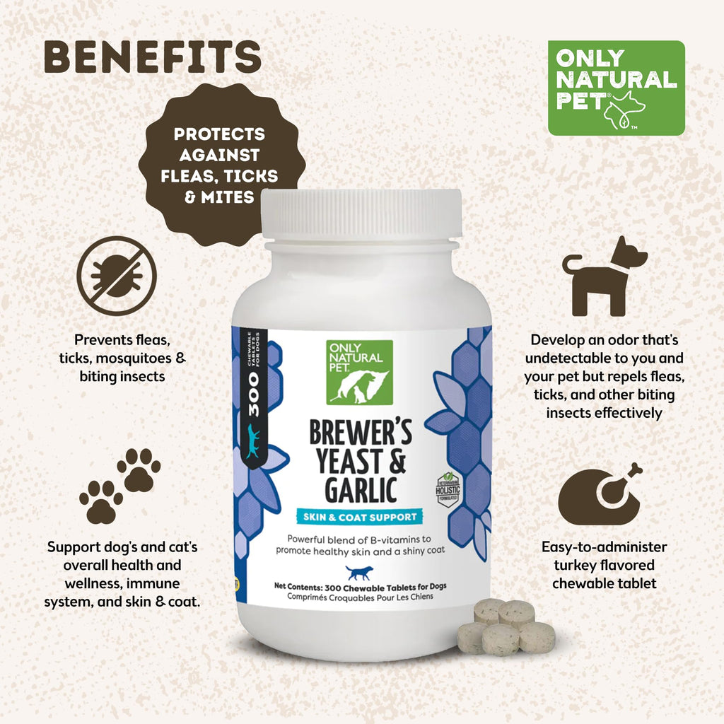 Brewer's Yeast & Garlic Chewables 300 Count Tablet 3 Pack E706784