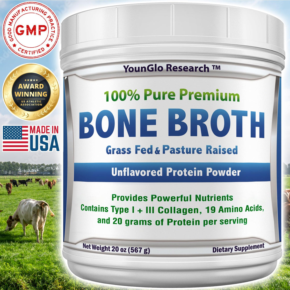 Beef Protein Powder 1.25 lb Unflavored E336466