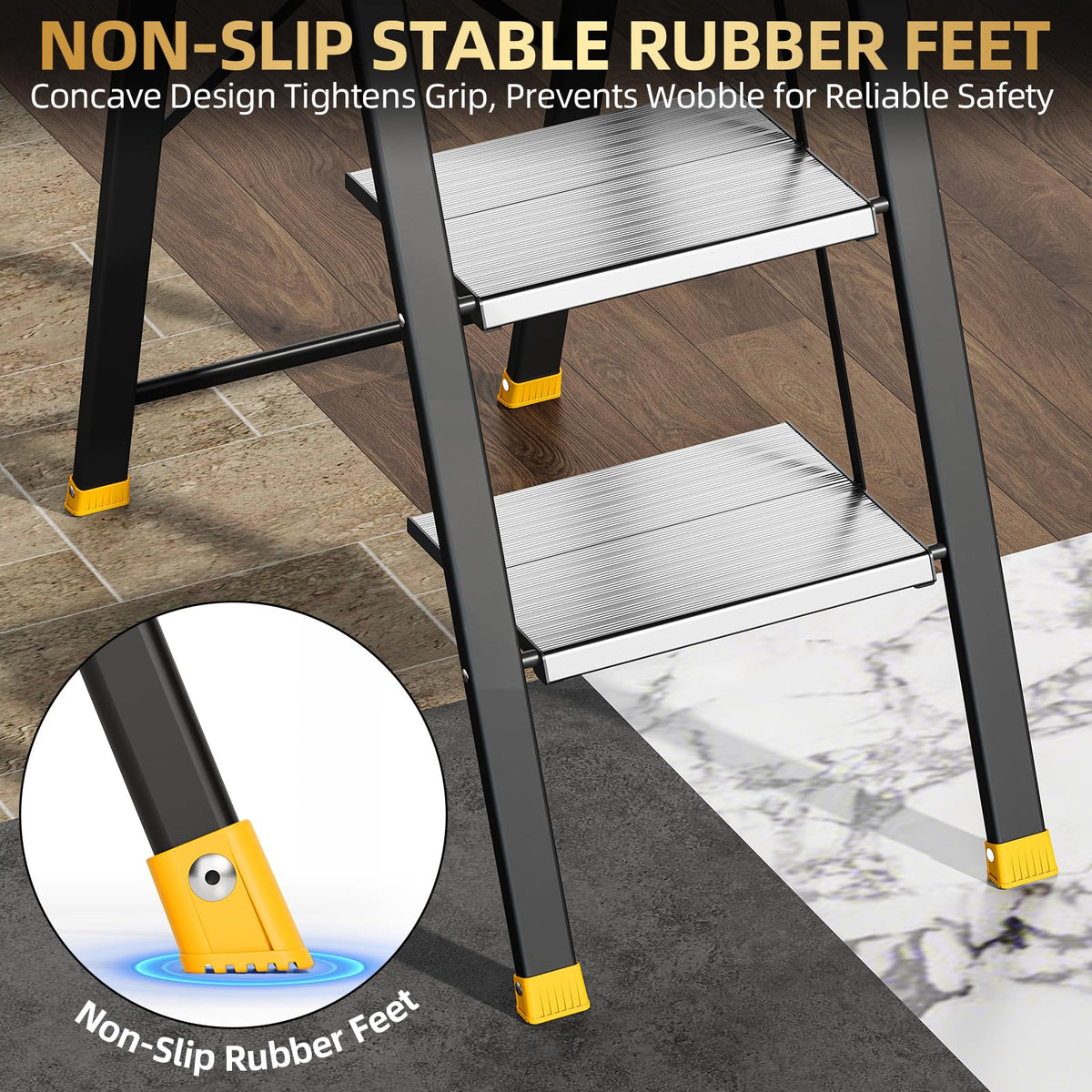 2 Step Ladder Lightweight Aluminum Folding Step Stool U807