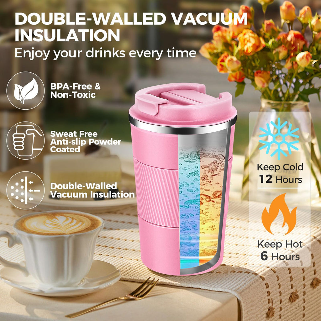 13 oz Stainless Steel Insulated Travel Coffee Mug 2 Pack L254595