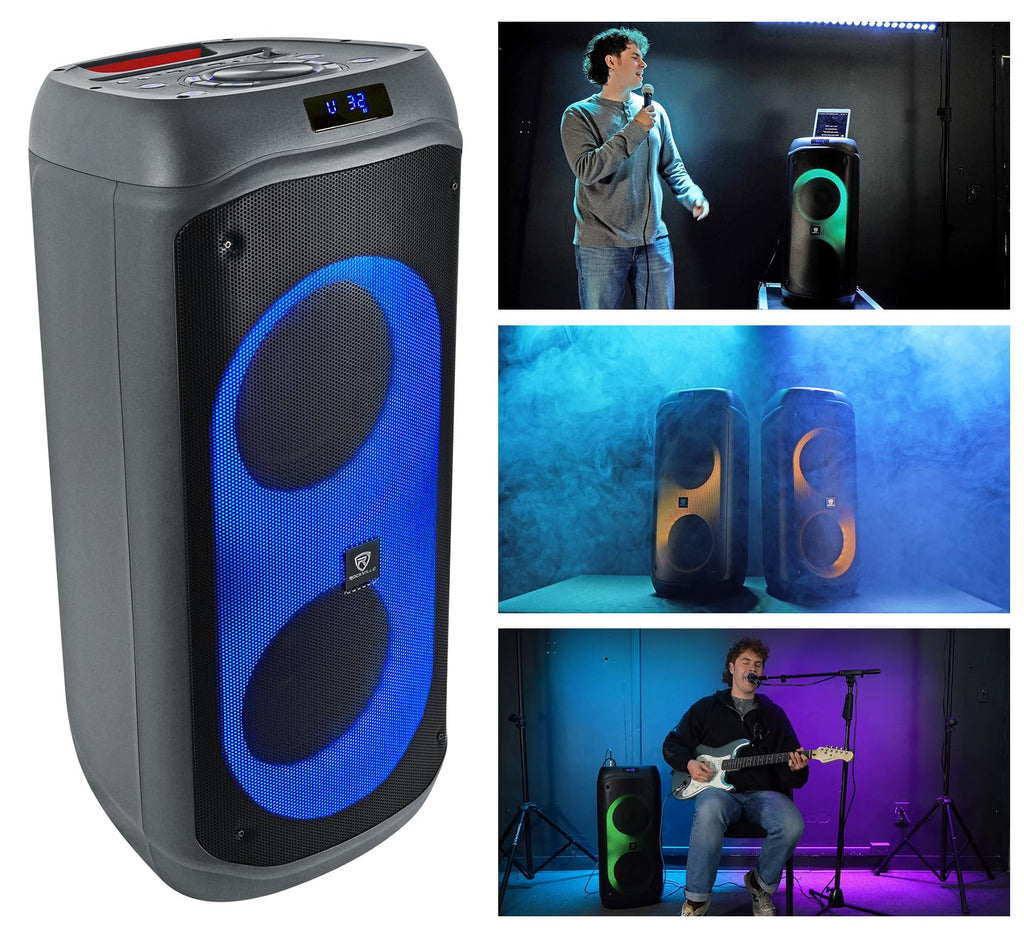 2000W Dual 8" LED Karaoke Speaker with Mic U473