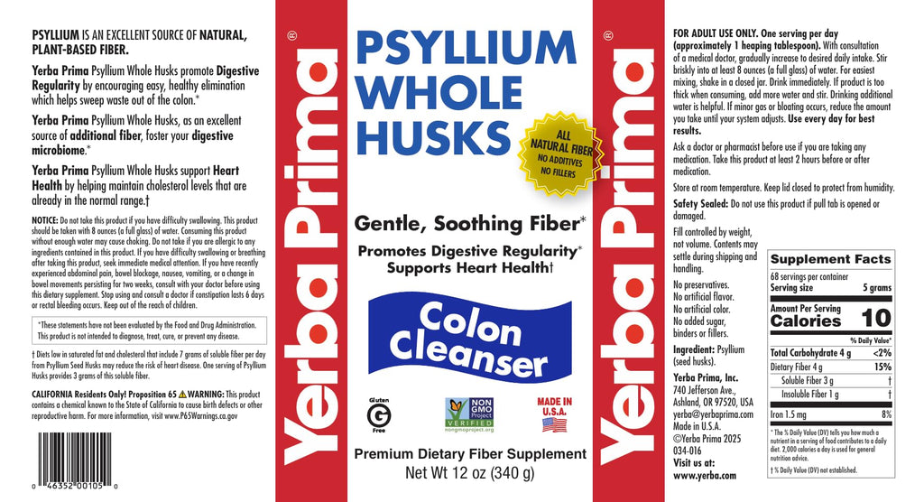 12 oz Psyllium Whole Husks Dietary Fiber W595230