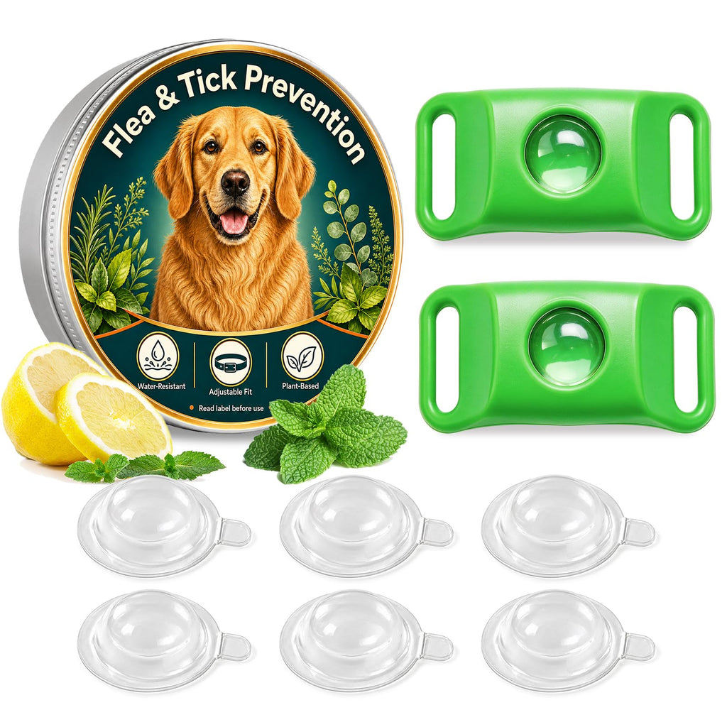 Flea and Tick Prevention Pendant for Dogs with 2 Pendants and 6 Refills G885
