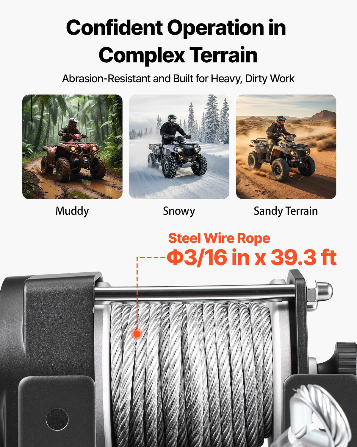 12V DC Electric Winch with Steel Wire Rope and Wired Remote Control R1004