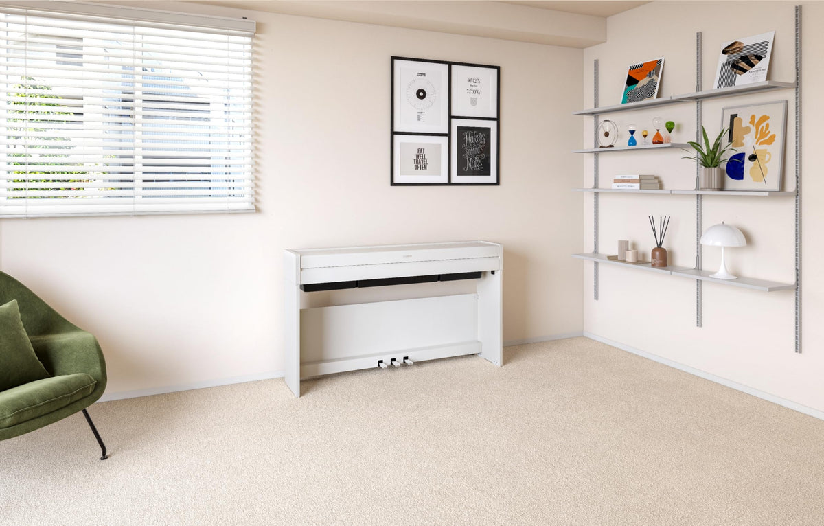 White 88-Key Weighted Digital Piano with 3-Pedal Unit F792