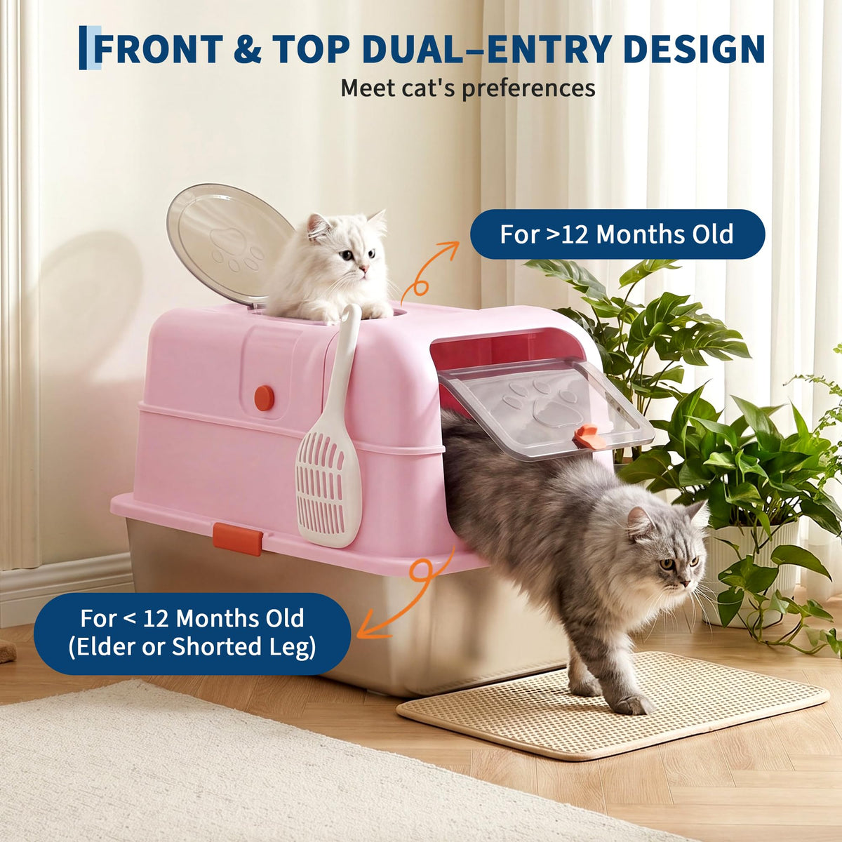Fully Enclosed Stainless Steel Cat Litter Box with Lid P680513