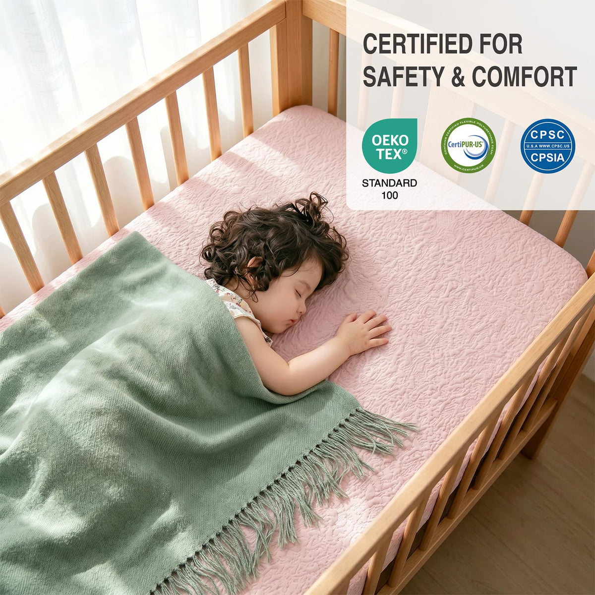 Dual Sided Gel Memory Foam Crib and Toddler Mattress V449600