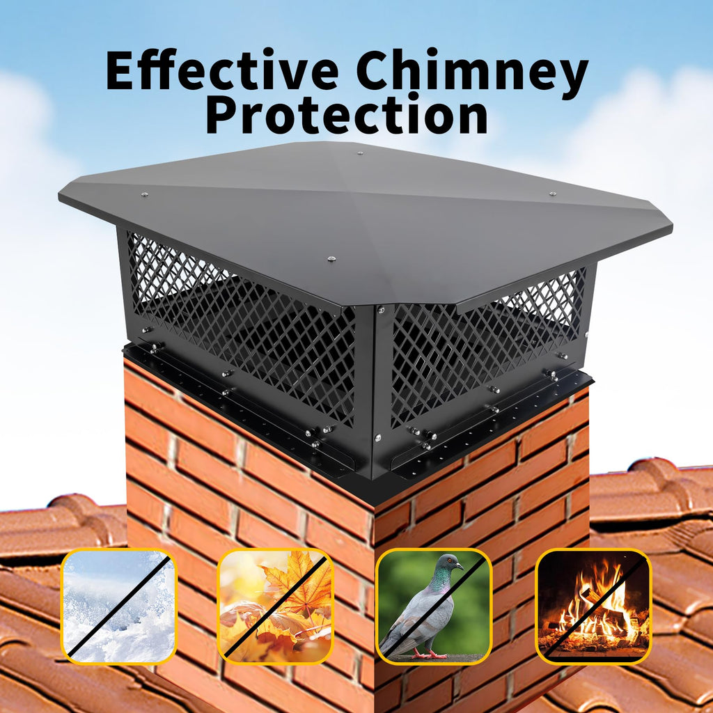 Black Galvanized Steel Chimney Cap A970