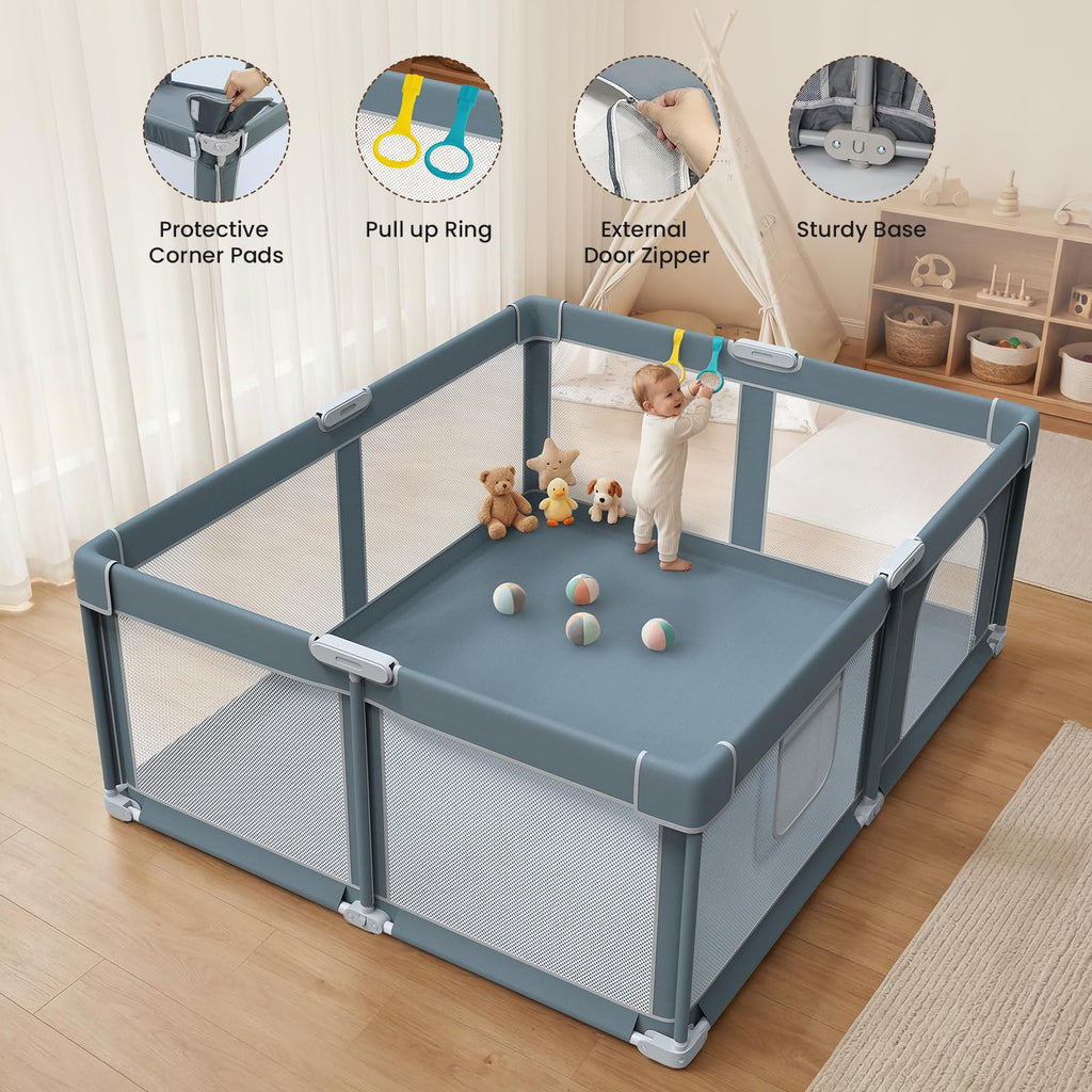 Foldable Baby Playpen 71x59 Inch B11475