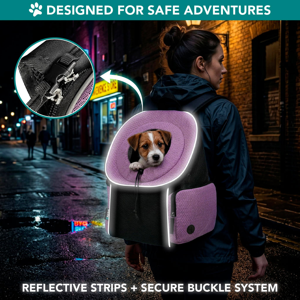 Hands Free Front Pet Carrier Backpack, 10 lbs, Purple F557193
