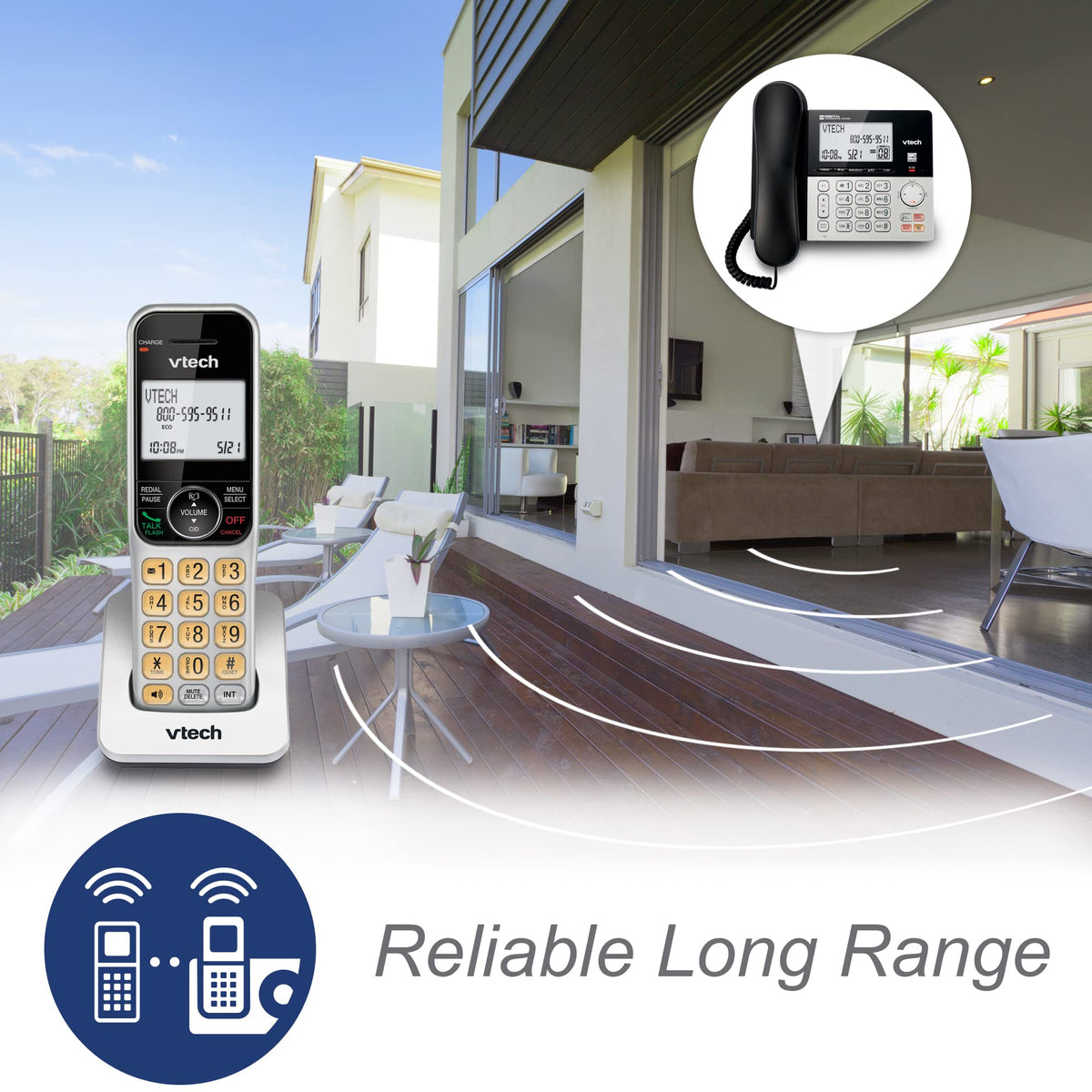 Corded/Cordless Phone System with 2 Handsets V736