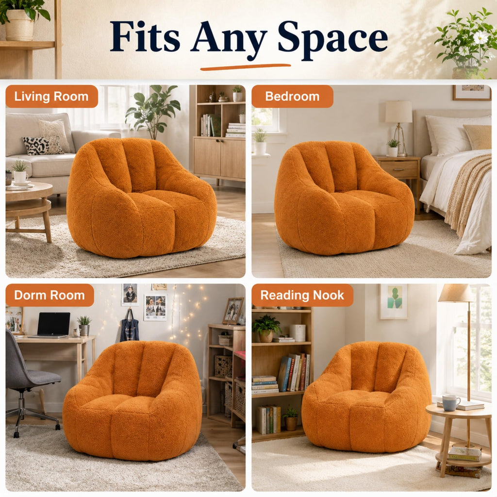 Yellow Memory Foam Bean Bag Chair E783