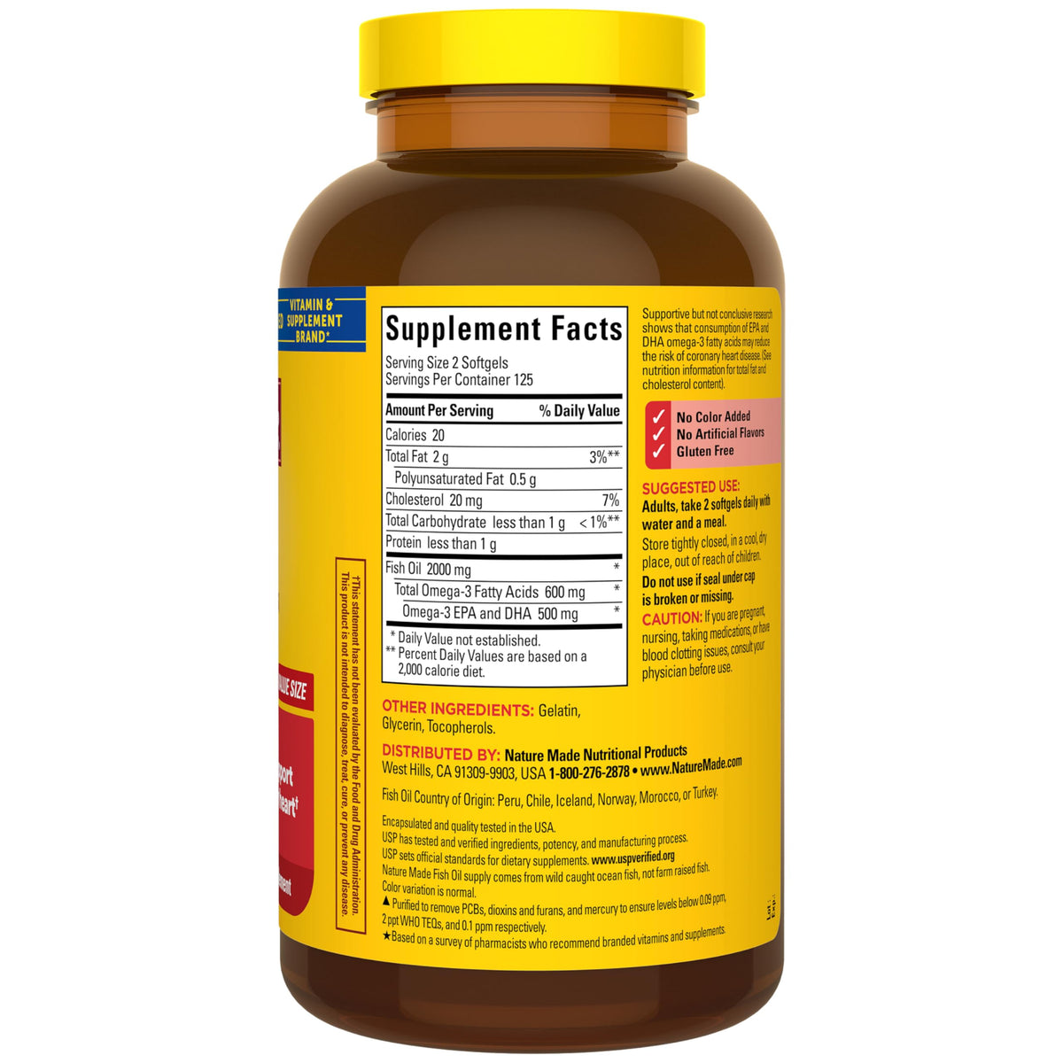 Fish Oil Omega 3 Supplements 2000mg 250 Softgels Y383368