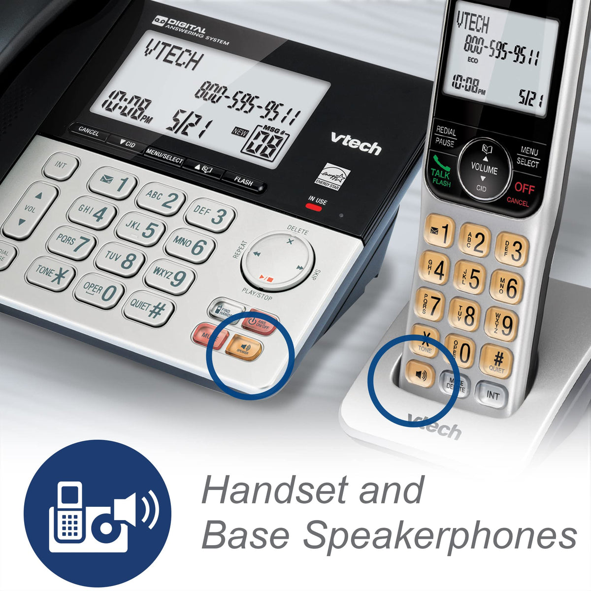 Corded/Cordless Phone System with 2 Handsets V736