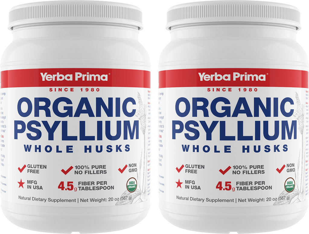 Organic Whole Psyllium Husks Fiber 20 oz Pack of 2 E156494