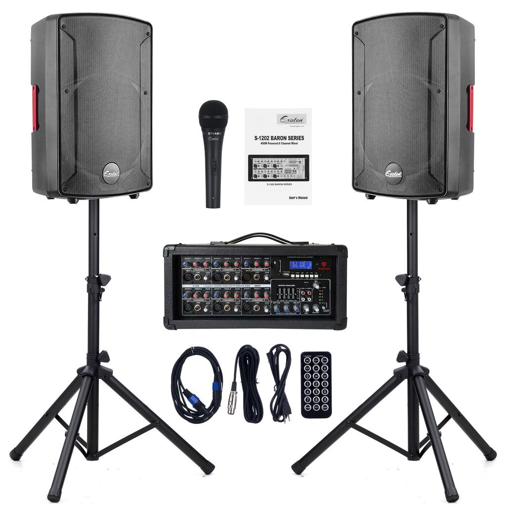 2000W Bluetooth PA System with Powered Mixer Set P866