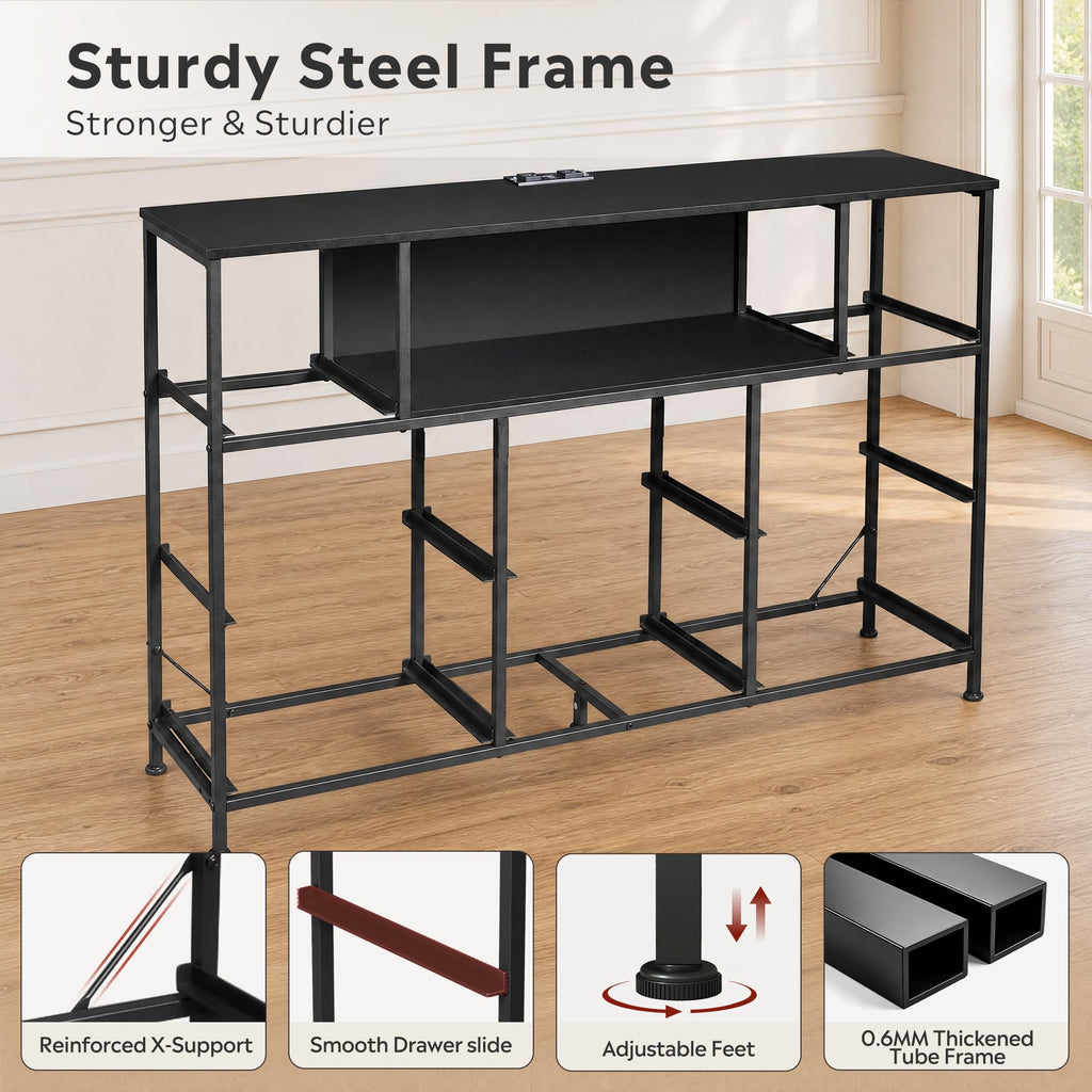 Black 8 Drawer TV Stand C427861